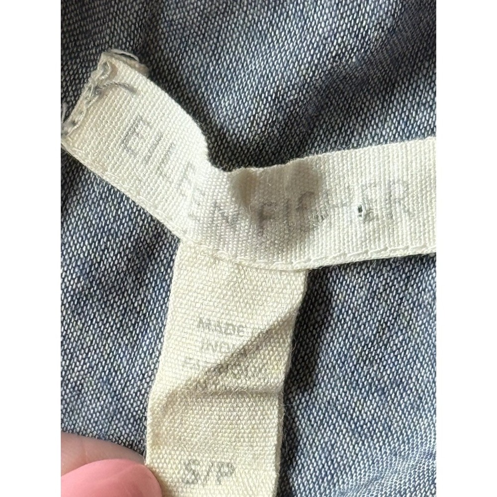 Eileen Fisher Chambray Blue Sleeveless Dress Small Organic‎ Cotton Lagenlook - Picture 4 of 7